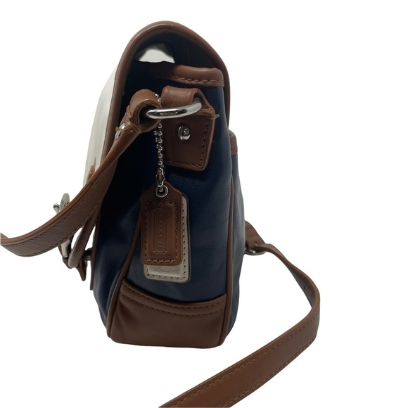 Coach Park Color Block Leather Crossbody Messenger Bag Coastal Nautical - Picture 6 of 13